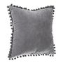 Voir la diapositive 2 : Paris Prix Coussin à Pompons  Jao  40x40cm Gris Foncé