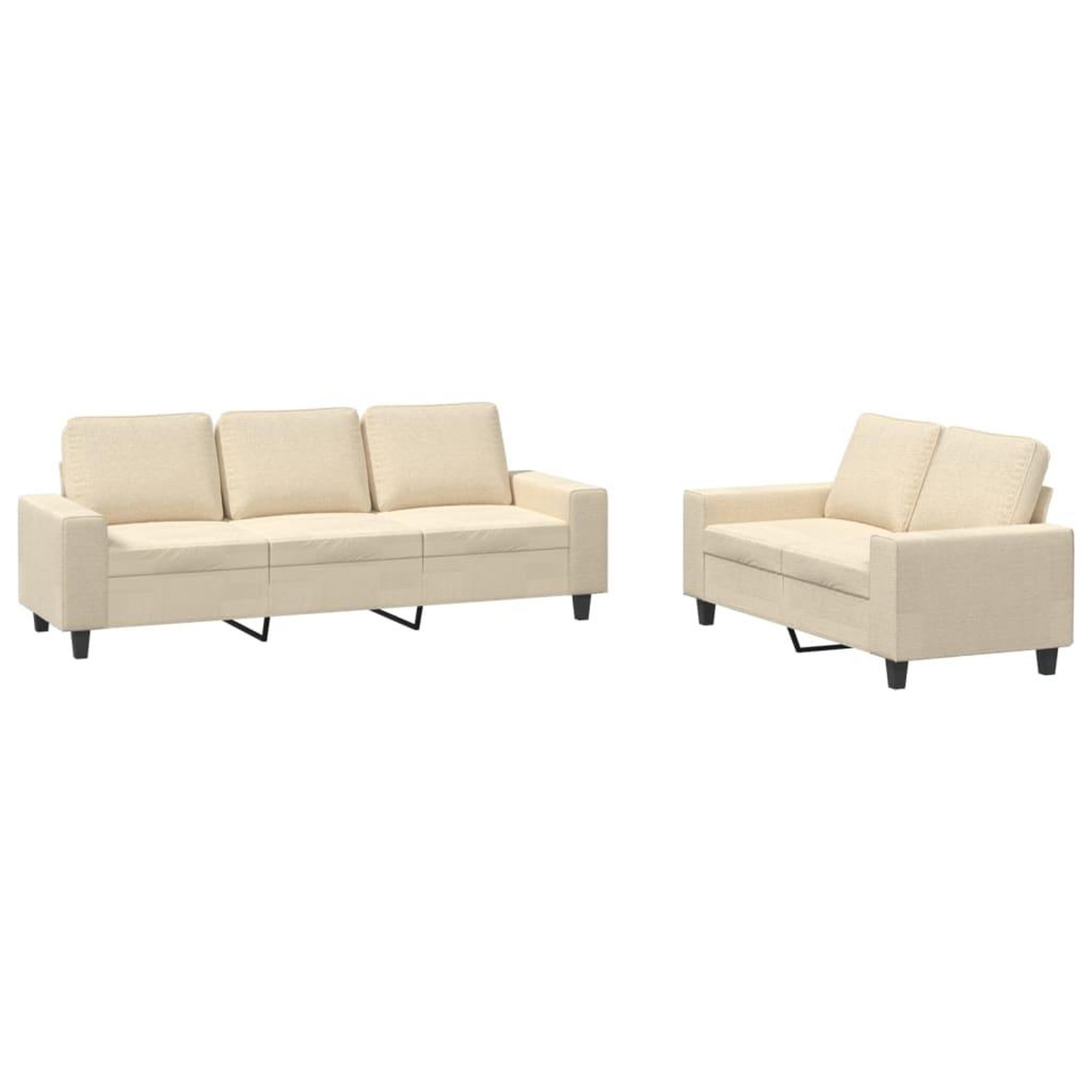 Voir la diapositive 2 : VIDAXL Ensemble de canapes 2 pcs creme tissu