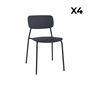Voir la diapositive 4 : SWEEEK Lot de 4 chaises de jardin empilables acier et plastique anthracite - Liva