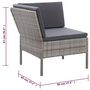 Voir la diapositive 6 : VIDAXL Salon de jardin 6 pcs avec coussins resine tressee gris
