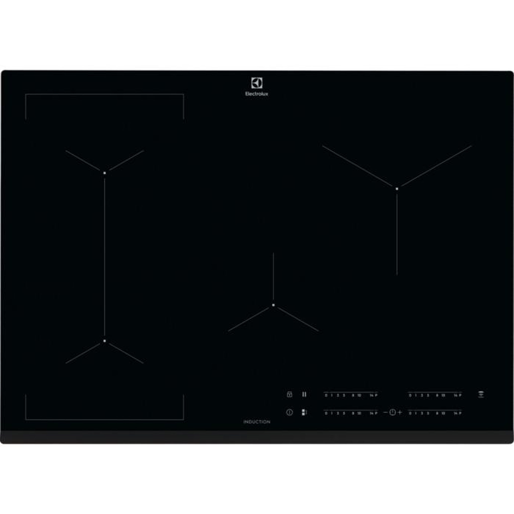 ELECTROLUX Table de cuisson induction 71cm 4 feux 7350w noir - eiv734