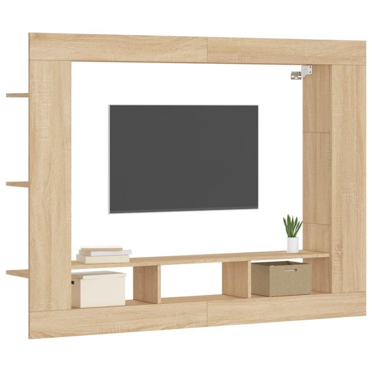 VIDAXL Meuble TV chene sonoma 152x22x113 cm bois d'ingenierie