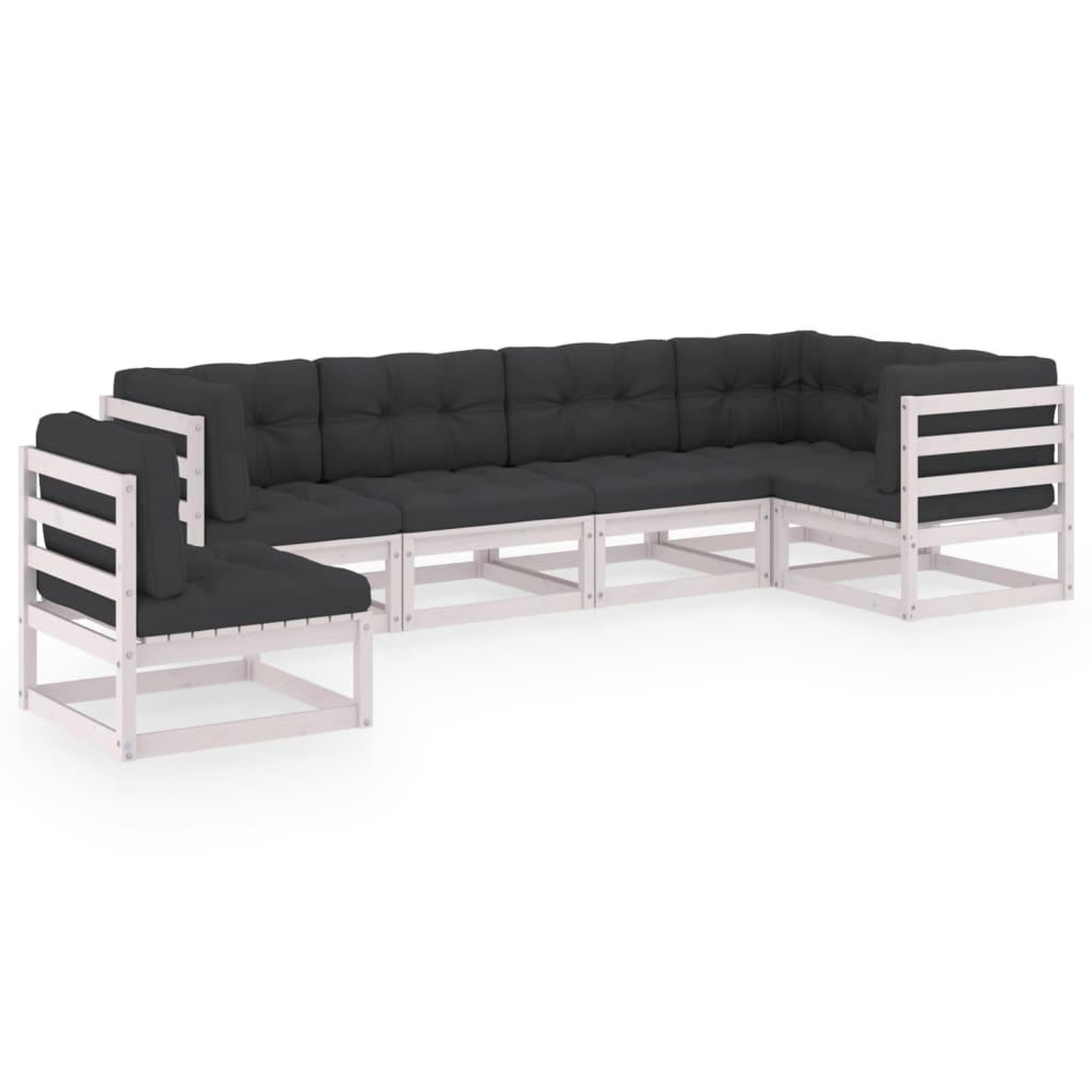 Voir la diapositive 2 : VIDAXL Salon de jardin 6 pcs avec coussins Bois de pin massif