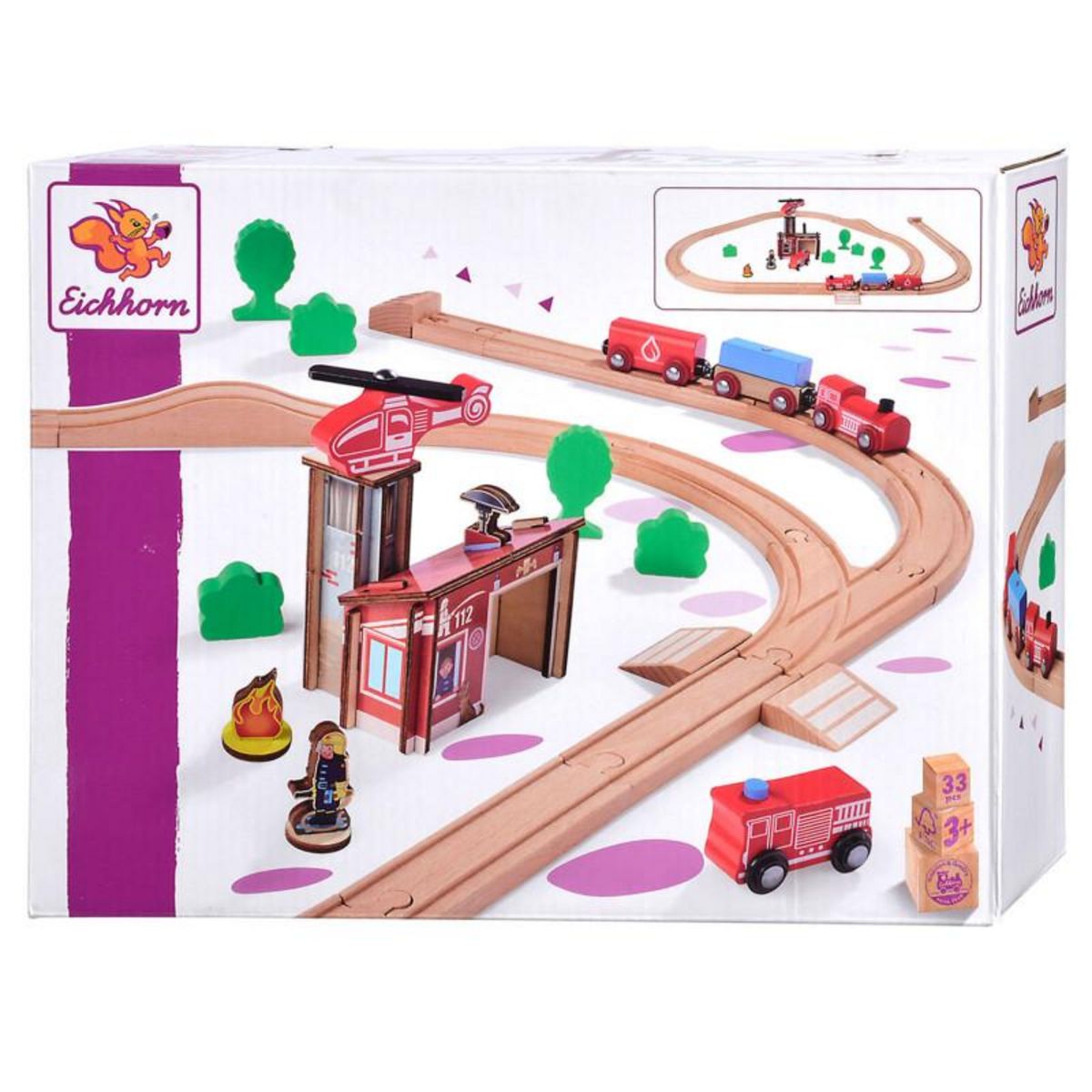 Eichhorn Eichhorn Train Track with Bridge Playset, 55dlg. 100006205
