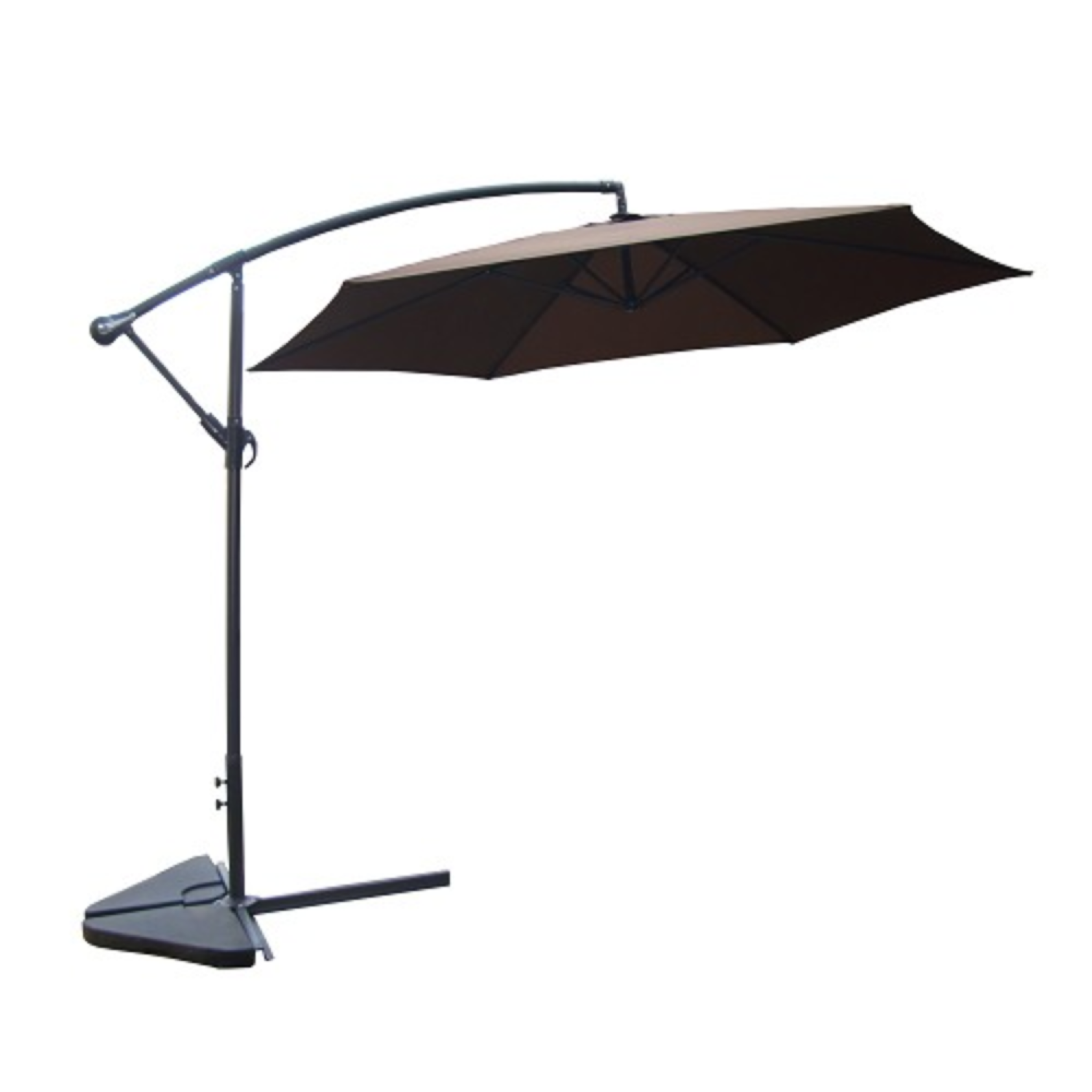 CONCEPT USINE Parasol marron déporté rond 3 x 3 m porticcio