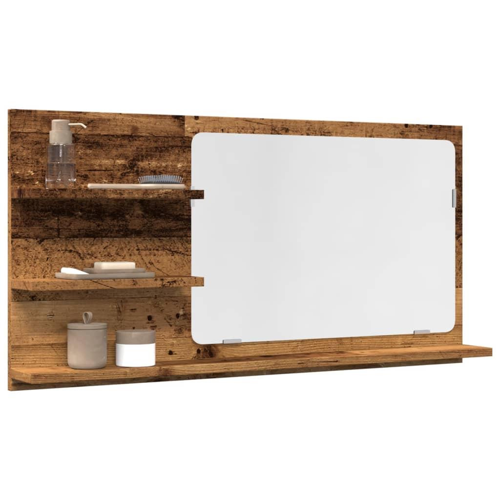 VIDAXL Armoire a miroir de salle de bain vieux bois bois d'ingenierie