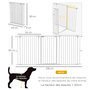 Voir la diapositive 3 : PAWHUT Barrière de sécurité pliable pour chien - 3 panneaux, porte verrouillable - dim. 206L x 90H cm - acier PP blanc