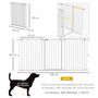 Voir la diapositive 3 : PAWHUT Barrière de sécurité pliable pour chien - 3 panneaux, porte verrouillable - dim. 206L x 90H cm - acier PP blanc