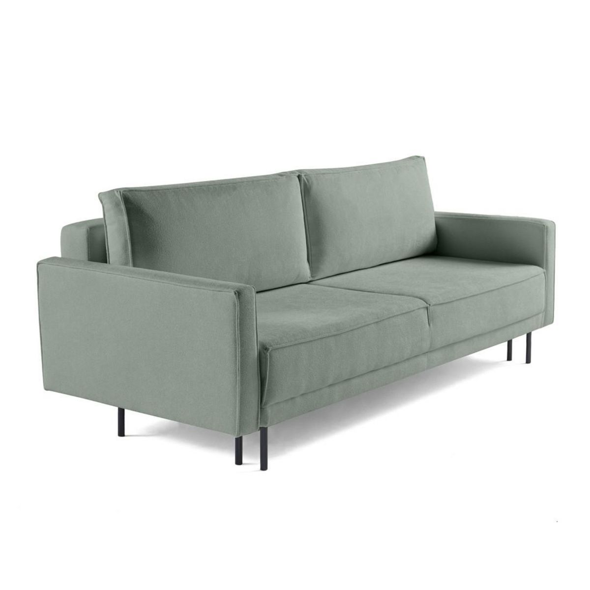 LISA DESIGN Charlie - canapé droit 3 places - convertible avec coffre - en tissu