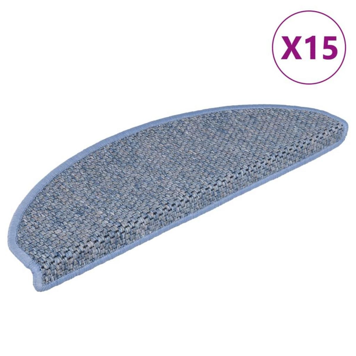 VIDAXL Tapis d'escalier autocollants 15 pcs 65x21x4 cm Bleu