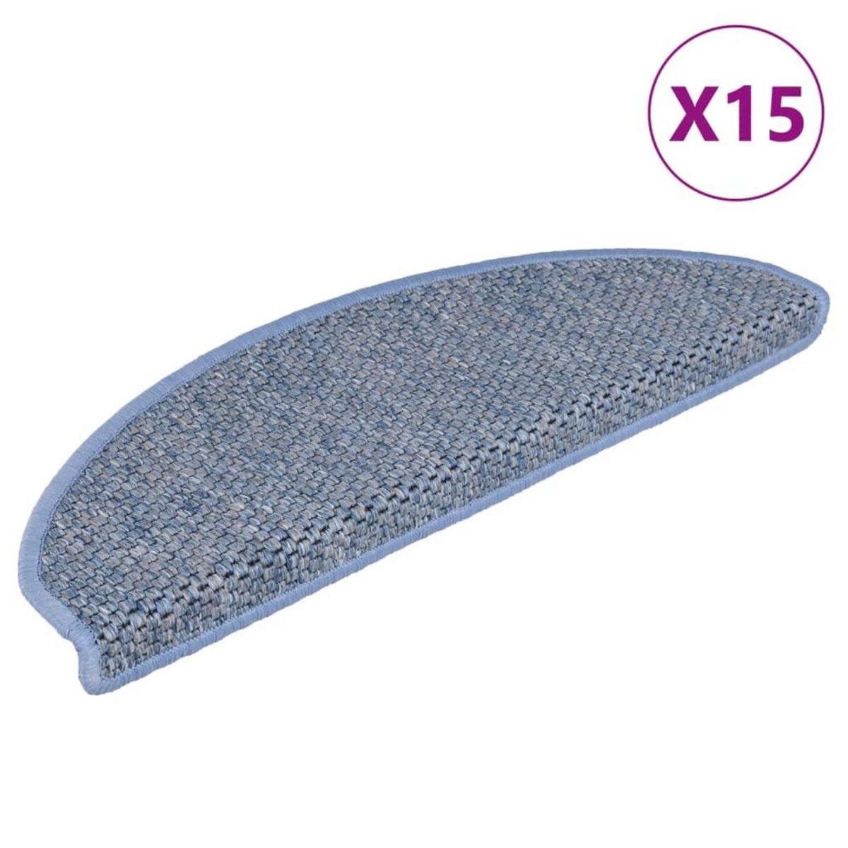VIDAXL Tapis d'escalier autocollants 15 pcs 65x21x4 cm Bleu