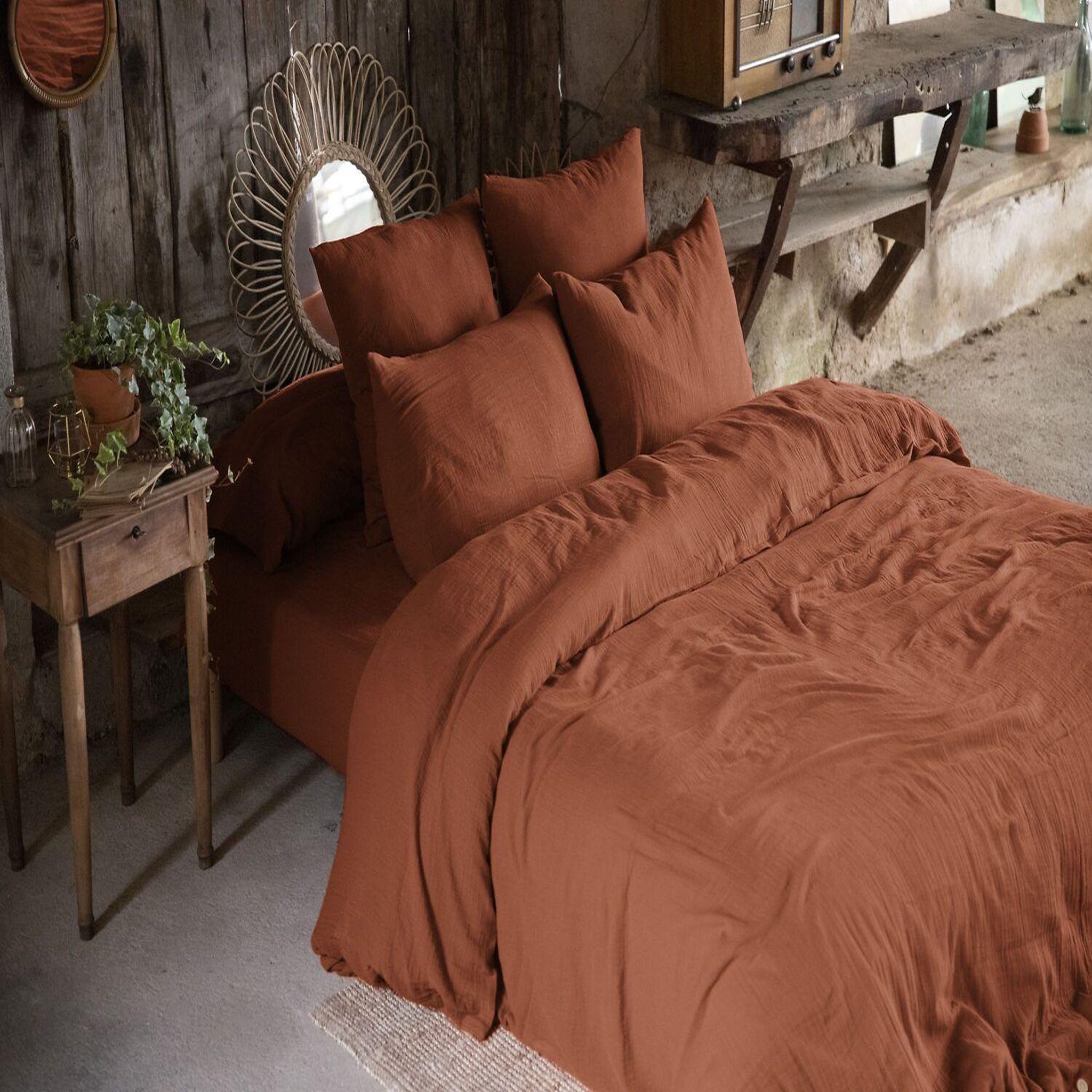 Voir la diapositive 1 : Home collection Housse de couette 100% gaze de coton