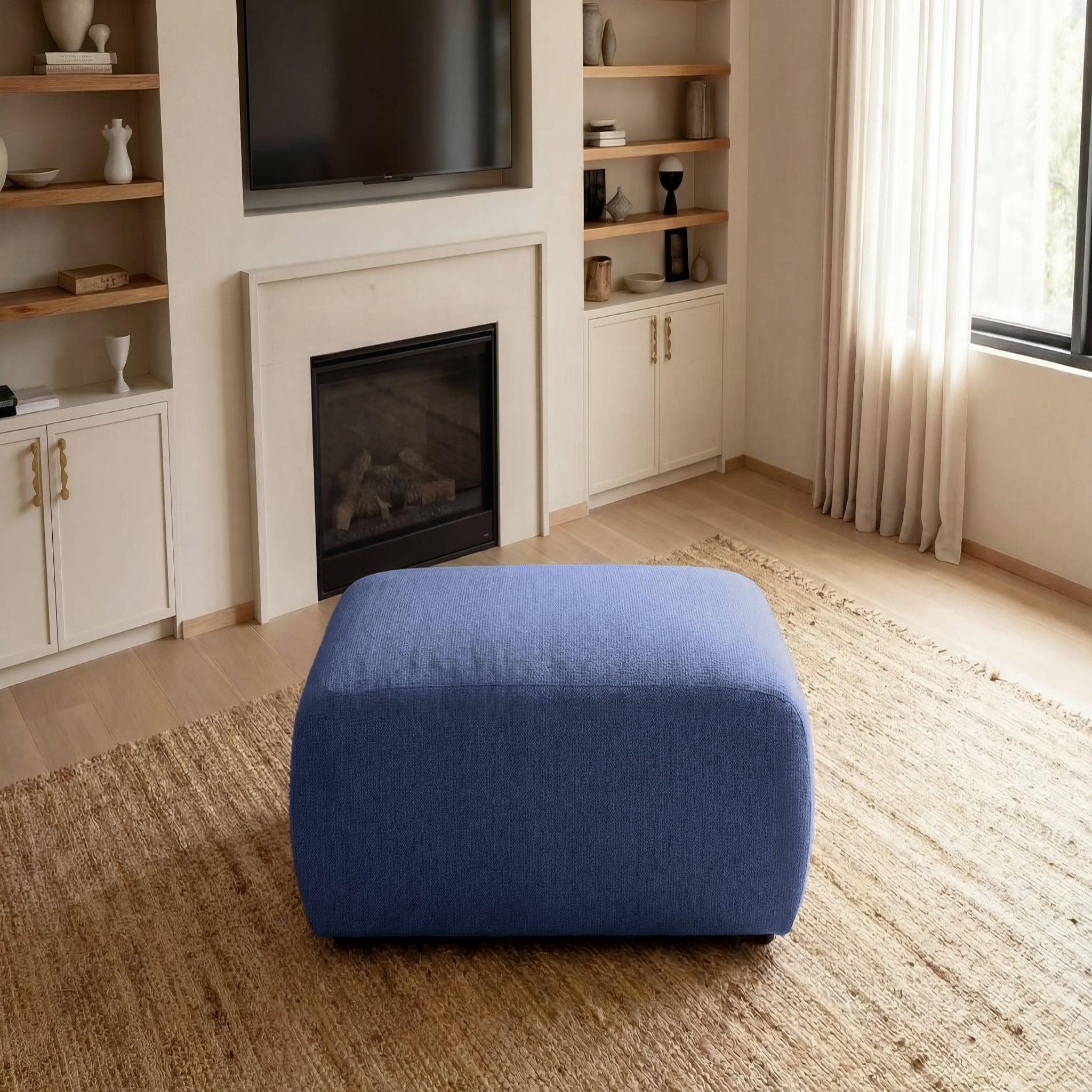 Voir la diapositive 5 : CASANOVA PARIS Sacha - pouf en tissu chiné 105x57x40