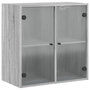 Voir la diapositive 2 : VIDAXL Armoire murale avec portes en verre sonoma gris 68x37x68,5 cm