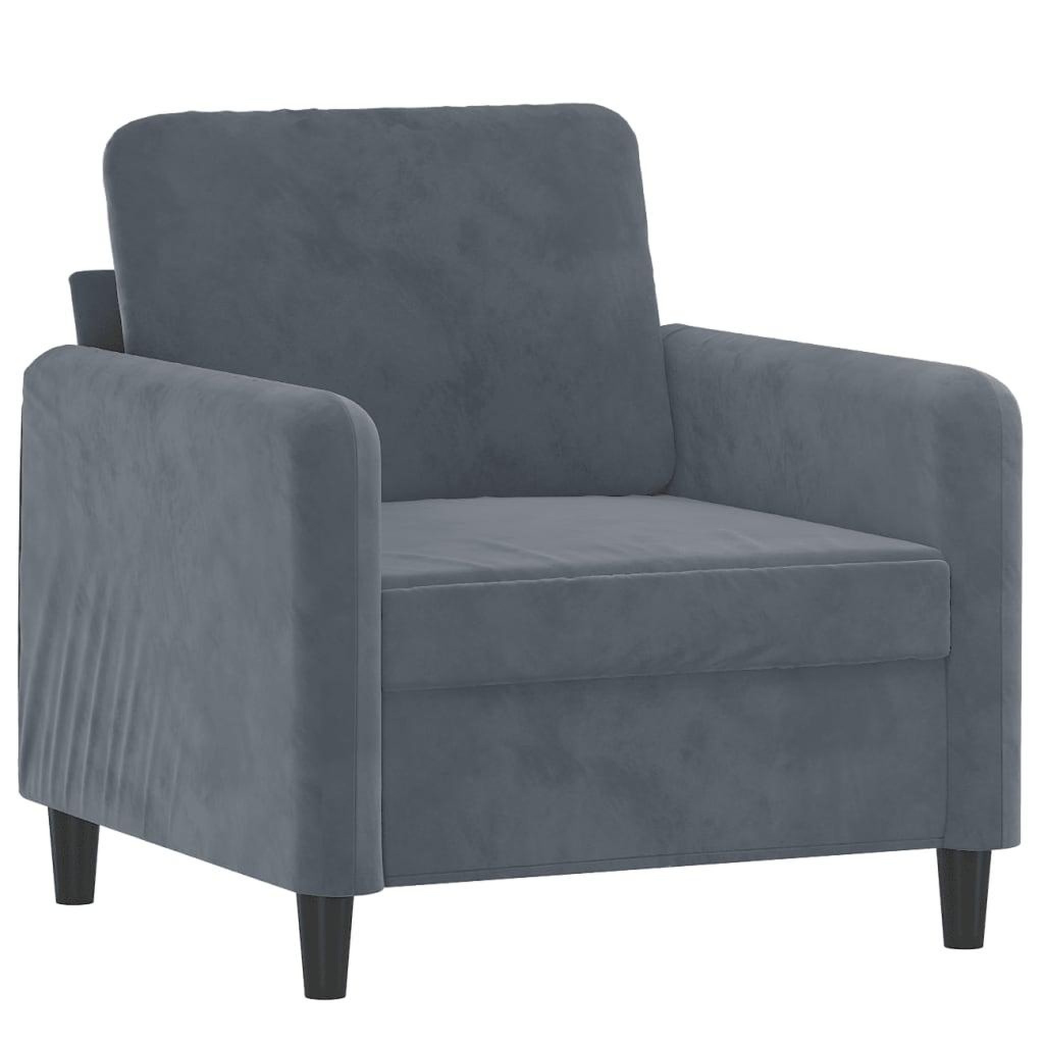 Voir la diapositive 2 : VIDAXL Fauteuil Gris fonce 60 cm Velours