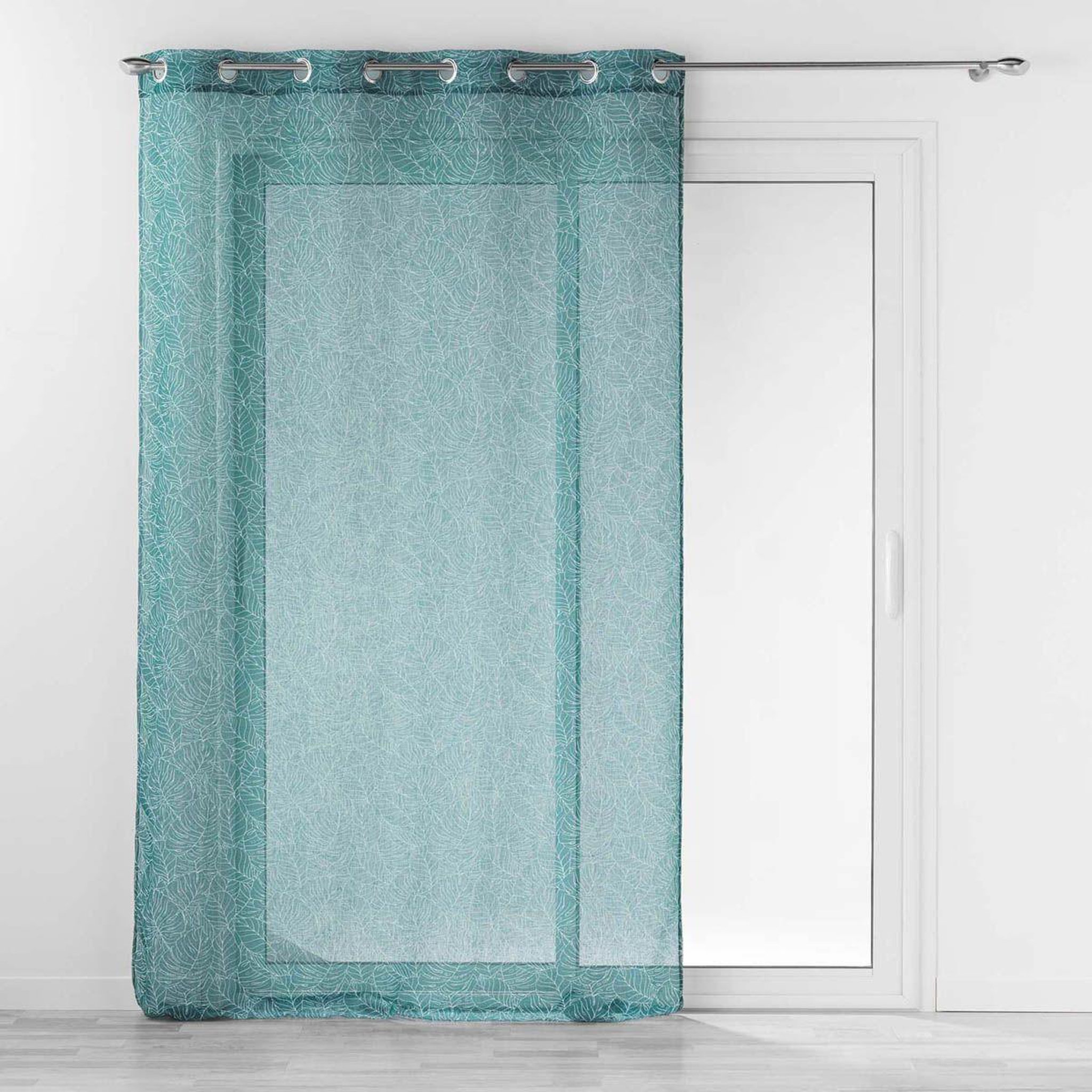 Douceur d'Intérieur Rideau voilage à œillets imprimé  solea  140x240cm bleu