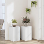 VIDAXL Supports pour plantes 2 pcs blanc 30x30x50 cm bois d'ingenierie
