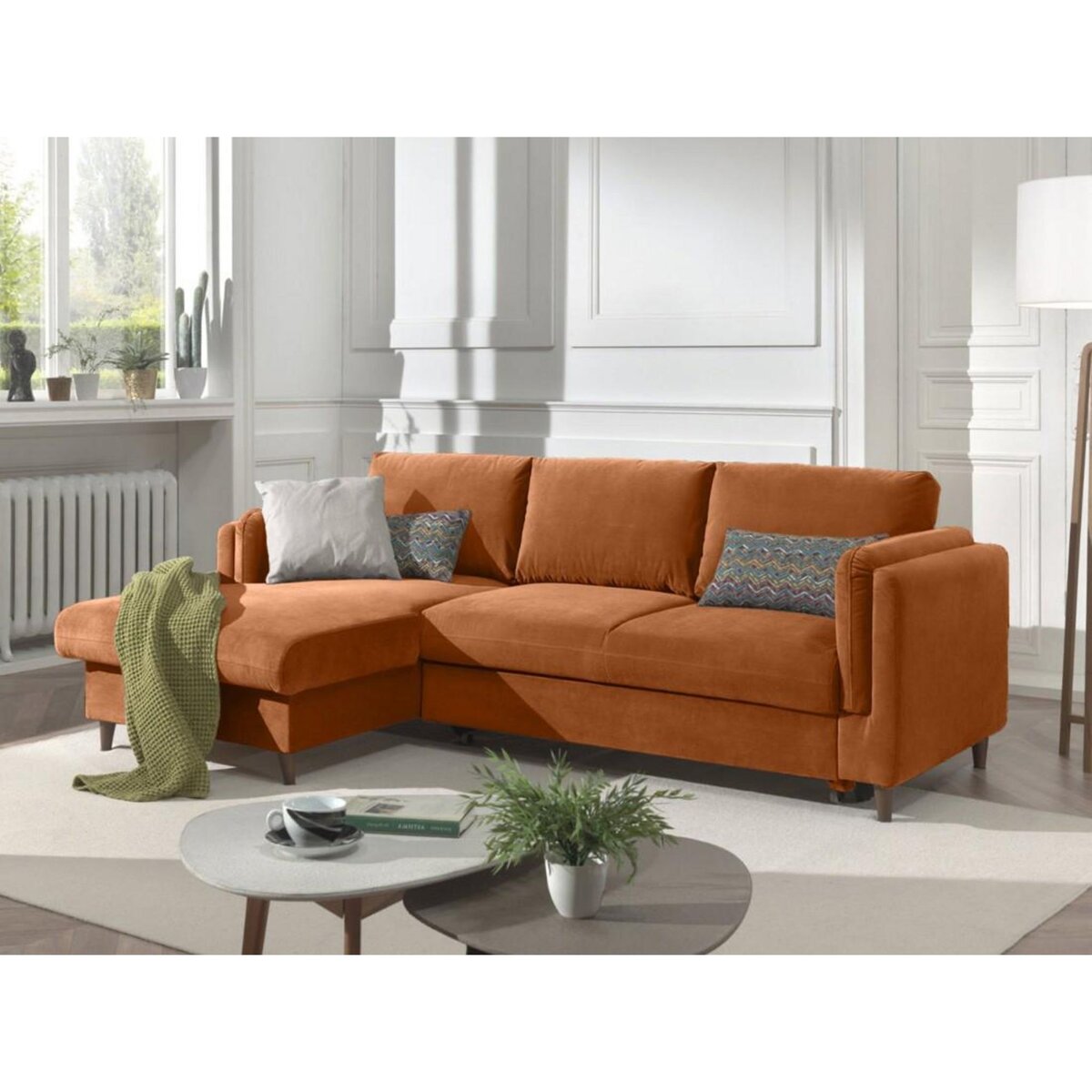 LISA DESIGN Brooke - canapé d'angle gauche - convertible avec coffre - 4 places - en velours