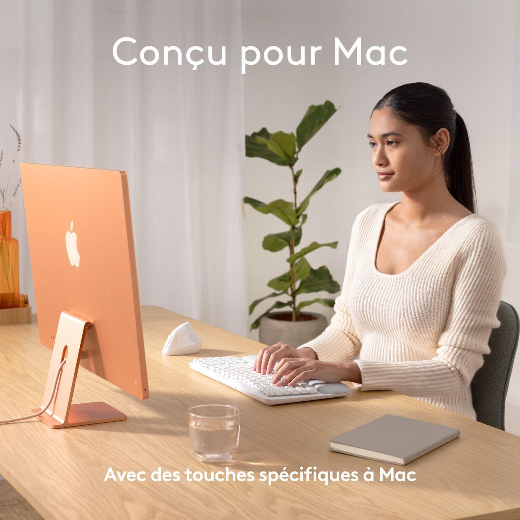 Voir la diapositive 2 : Logitech Clavier sans fil wave keys for mac ergonomique
