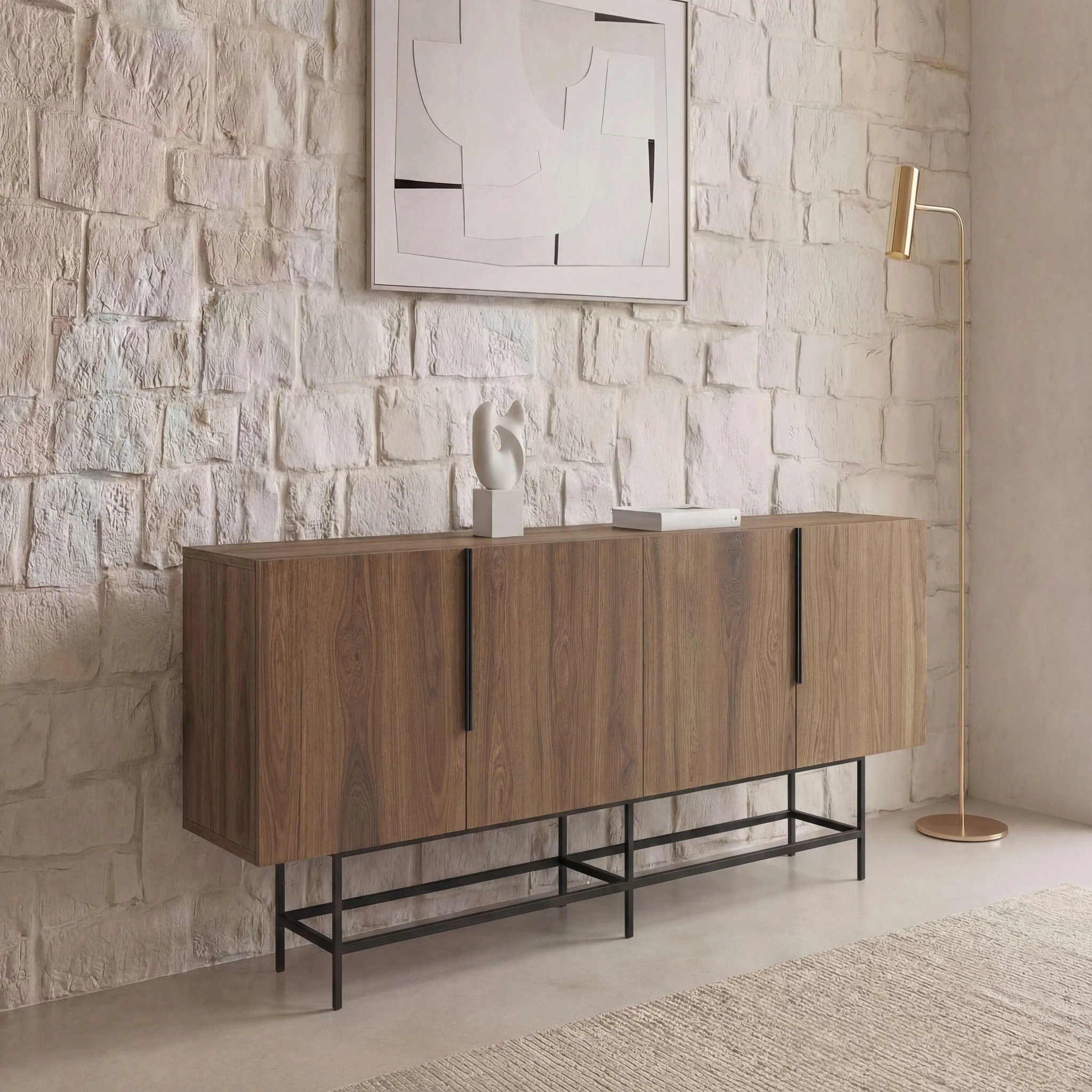Voir la diapositive 3 : CASANOVA PARIS Soma - buffet 4 portes 200cm en mélamine