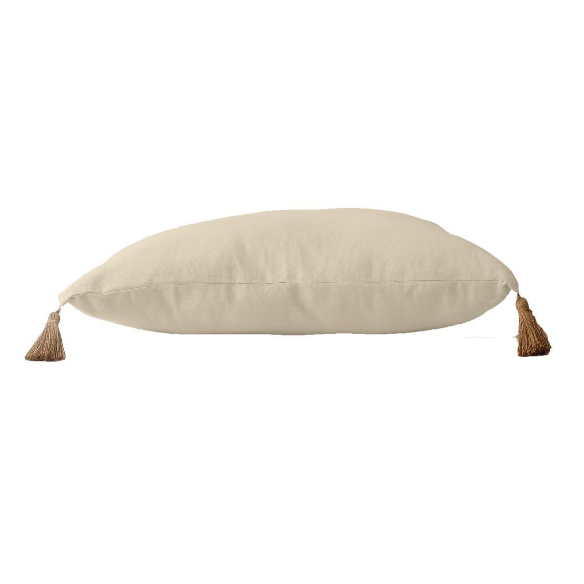 Voir la diapositive 2 : ENJOY HOME Coussin déco uni à pompons  panama  50x70cm écru