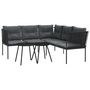 Voir la diapositive 2 : VIDAXL Ensemble de canapes de jardin et coussins noir acier textilene