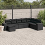 Voir la diapositive 1 : VIDAXL Salon de jardin 8 pcs avec coussins noir resine tressee