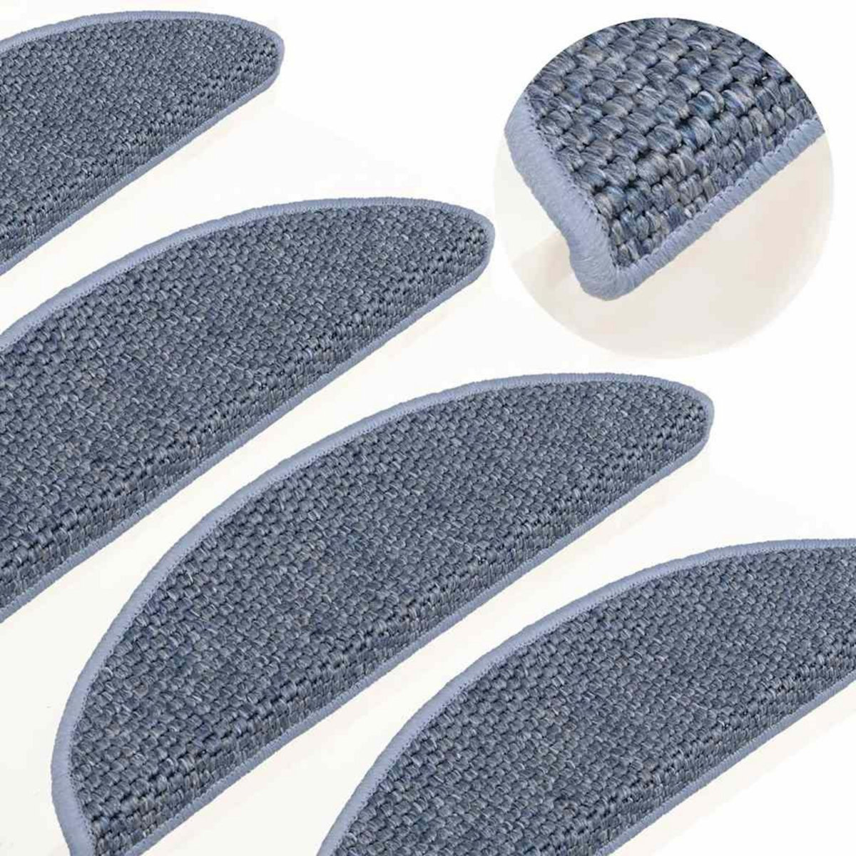 VIDAXL Tapis d'escalier autocollants 15 pcs 56x17x3 cm Bleu