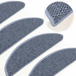 VIDAXL Tapis d'escalier autocollants 15 pcs 56x17x3 cm Bleu