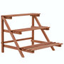 Voir la diapositive 1 : VIDAXL Support a 3 niveaux pour plantes Bois de cedre 48 x 45 x 40 cm
