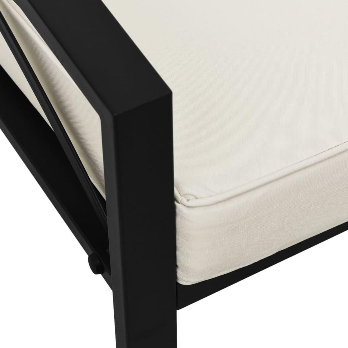 VIDAXL Chaise de jardin avec coussins sable 68x76x79 cm acier