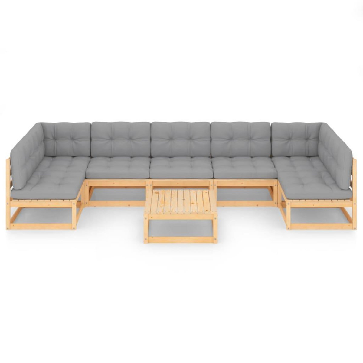 VIDAXL Salon de jardin 8 pcs avec coussins Bois de pin massif