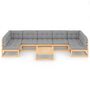 Voir la diapositive 3 : VIDAXL Salon de jardin 8 pcs avec coussins Bois de pin massif
