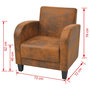 Voir la diapositive 6 : VIDAXL Fauteuil Marron Similicuir daim