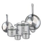 ELO Ensemble de 2 Poêles de cuisson 24 et 32 cm et 4 faitouts 12, 14, 20 et 26 cm Elo Profi Citrin
