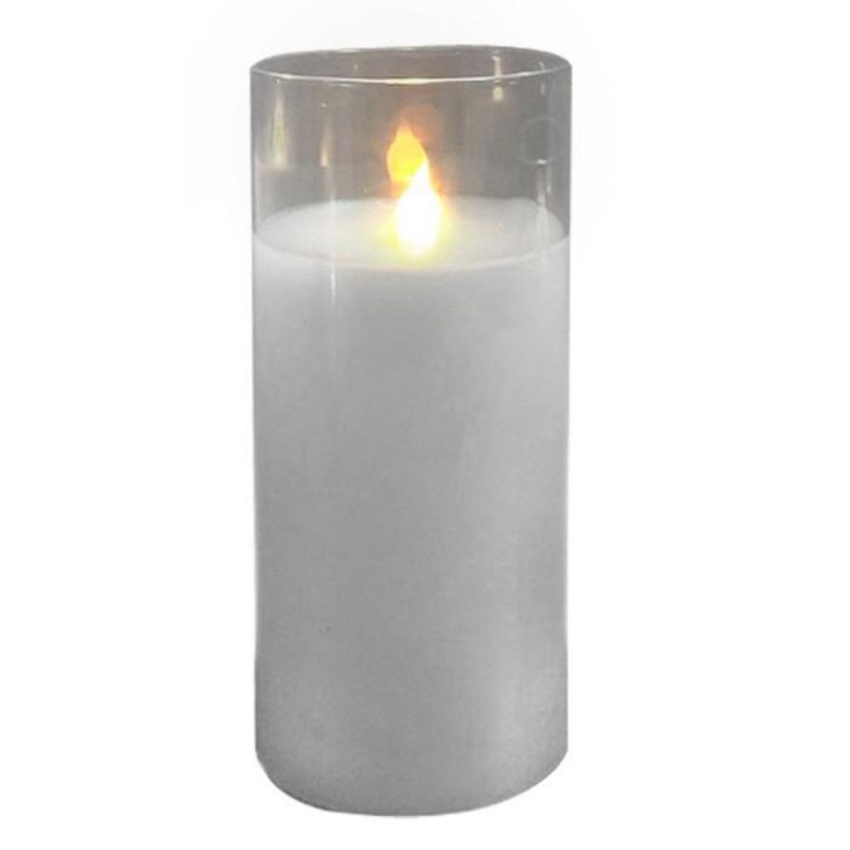 Paris Prix Bougie Ronde LED  Verrine  20cm Gris Clair