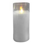 Paris Prix Bougie Ronde LED  Verrine  20cm Gris Clair