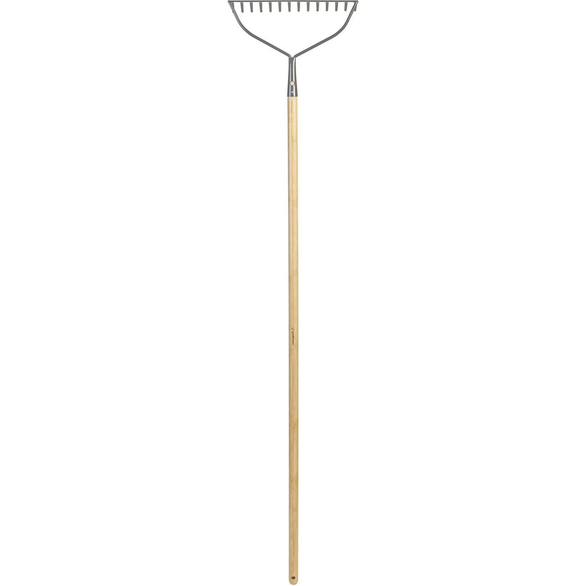 Voir la diapositive 2 : GARDENSTAR Râteau - 14 dents manche en bambou - H155 cm
