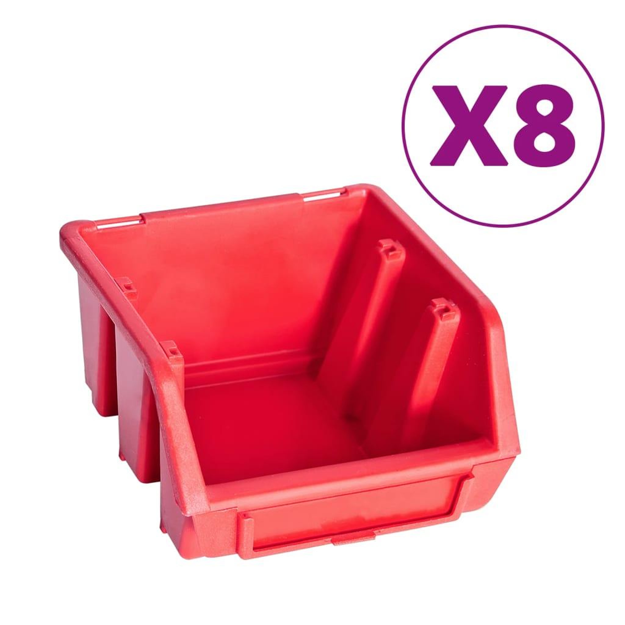 Voir la diapositive 2 : VIDAXL Kit de bacs de stockage et panneaux muraux 39 pcs Rouge et noir