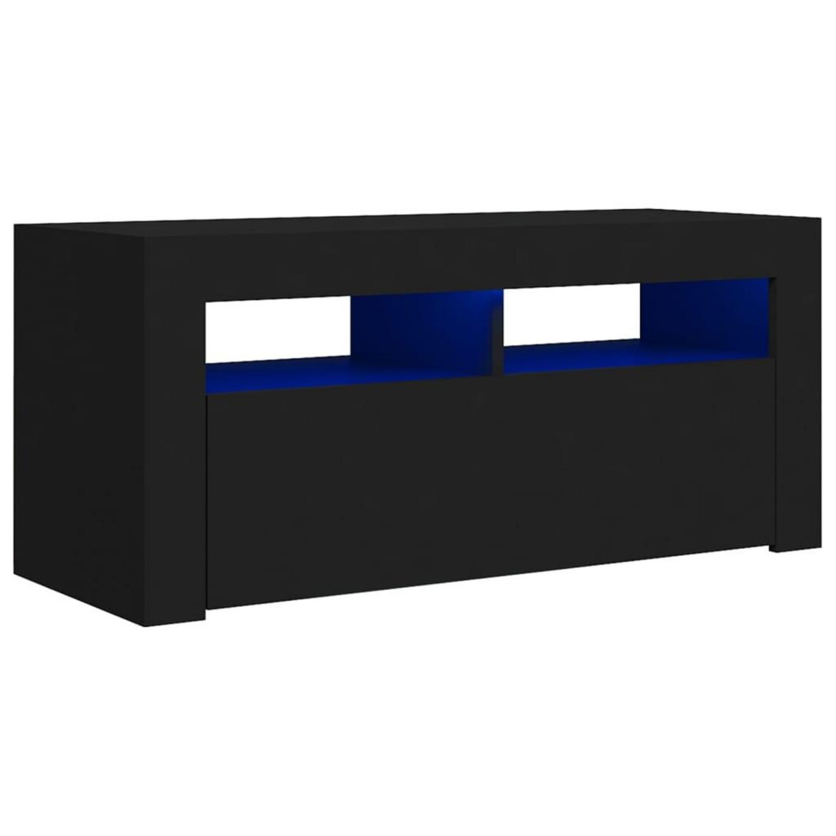VIDAXL Meuble TV avec lumieres LED noir 90x35x40 cm