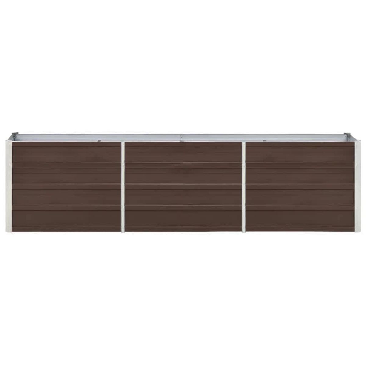 VIDAXL Lit sureleve de jardin Acier galvanise 240x40x45 cm Marron