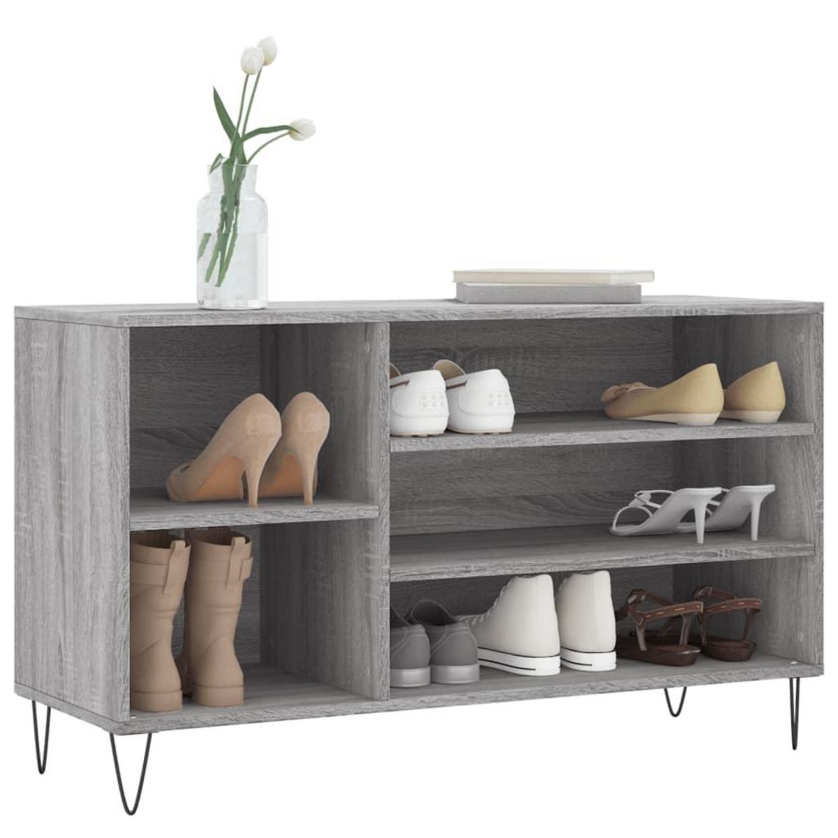 VIDAXL Armoire a chaussures Sonoma gris 102x36x60 cm Bois d'ingenierie