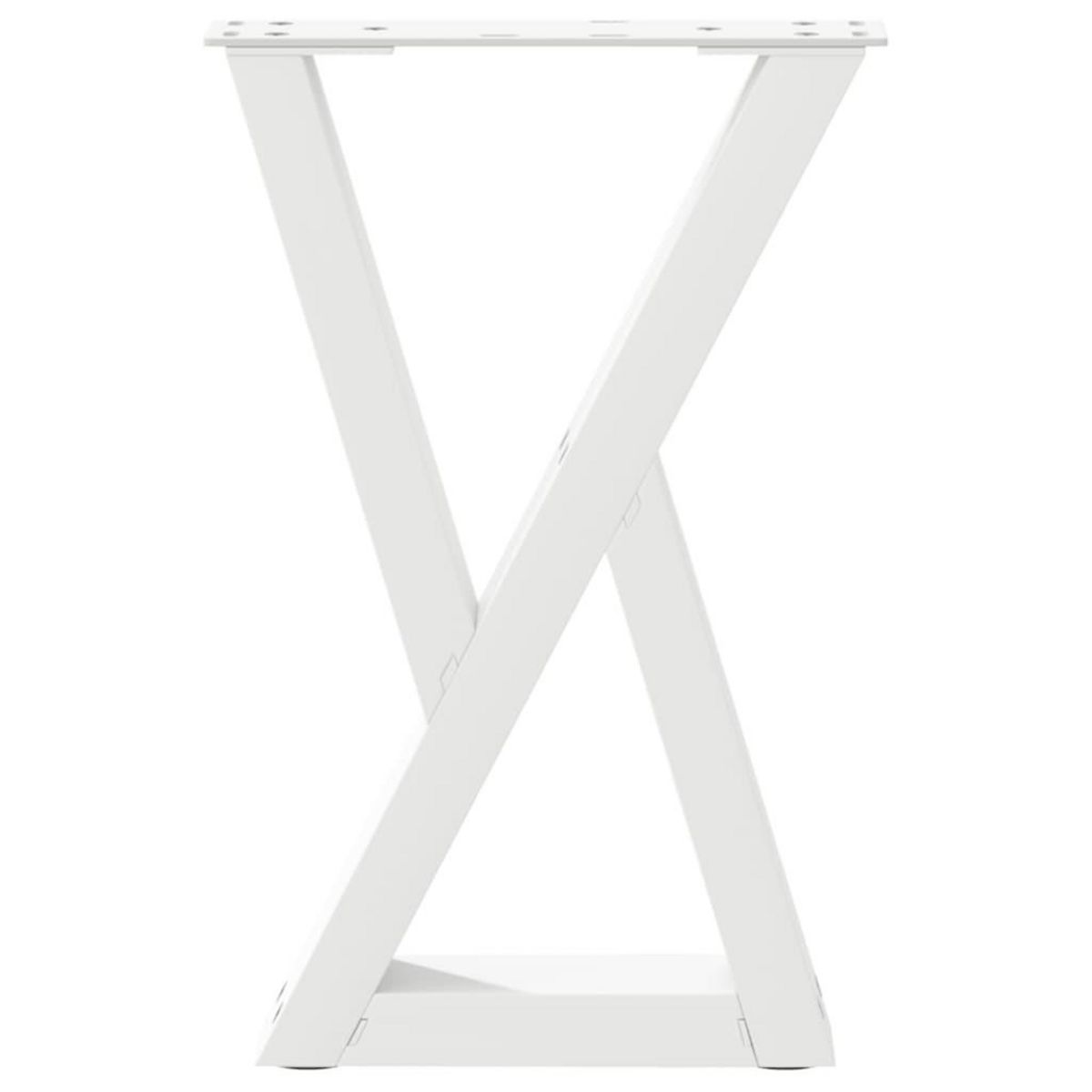 VIDAXL Pieds de table basse 2 pcs blanc 28x(42-43,3) cm acier