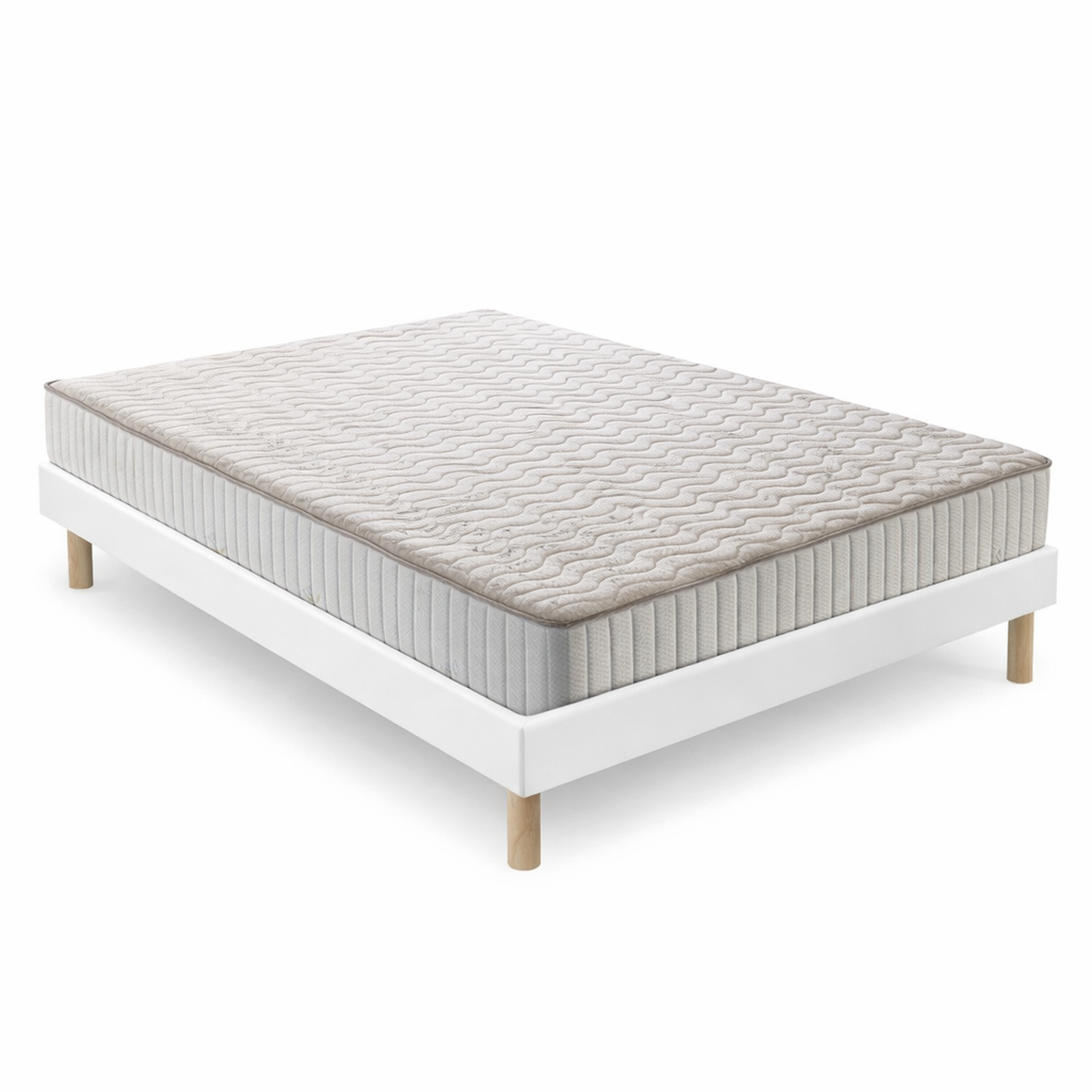 Voir la diapositive 2 : KING OF DREAMS Ensemble Sommier Tapissier et Matelas Mousse Soutien Ferme
