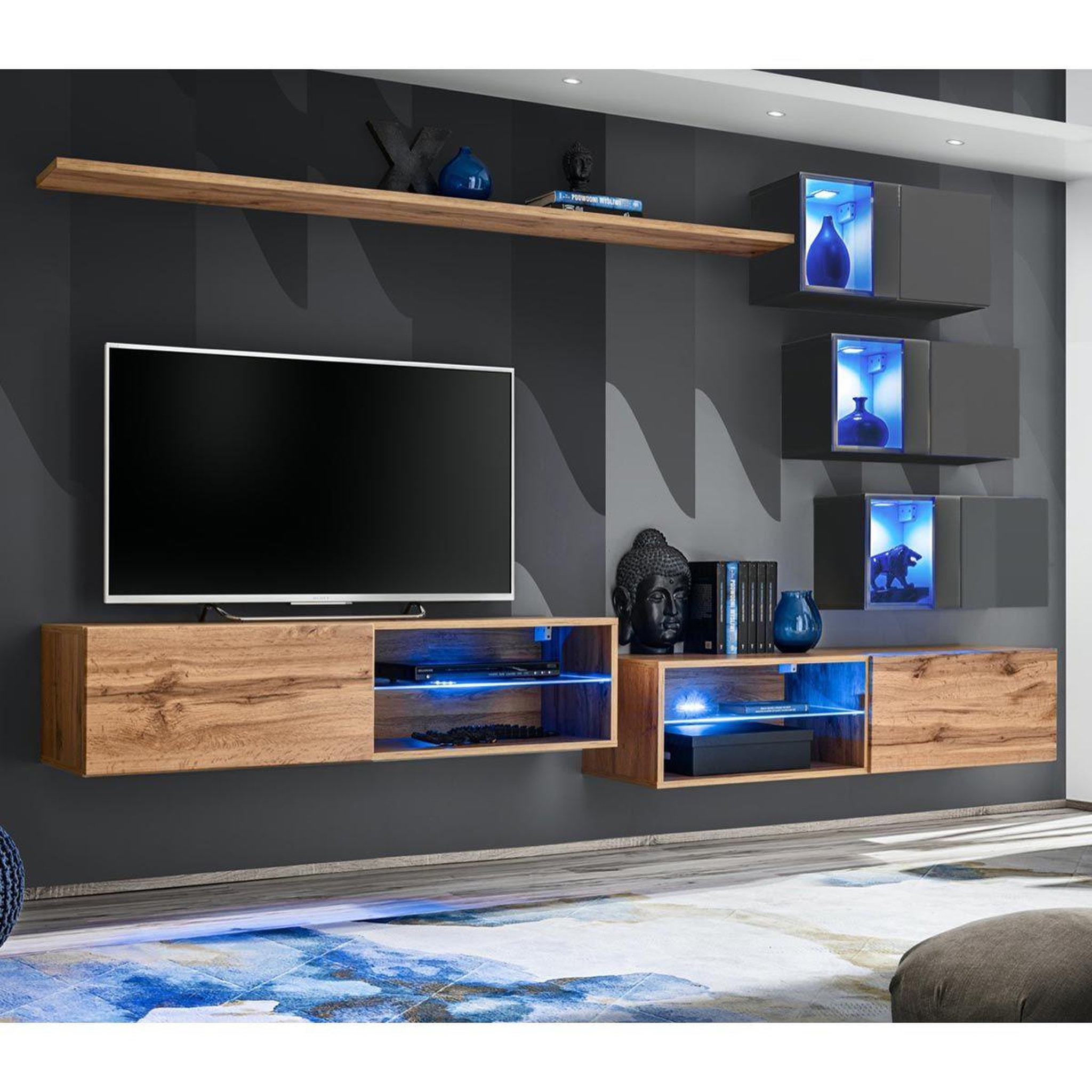 Voir la diapositive 1 : Paris Prix Ensemble meuble tv  switch xxiv  250cm naturel & gris