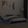 Voir la diapositive 4 : VIDAXL Cadre de lit avec LED sans matelas chene fume 140x200 cm