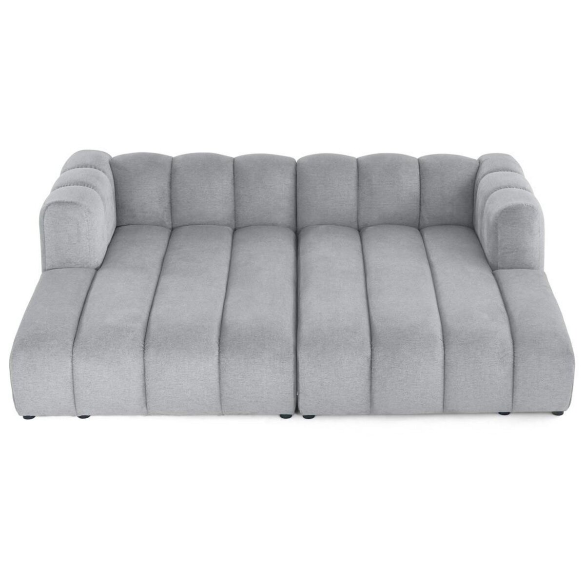 LISA DESIGN Debbie - canapé modulable droit 3 places avec double méridienne - assise profonde - en tissu texturé