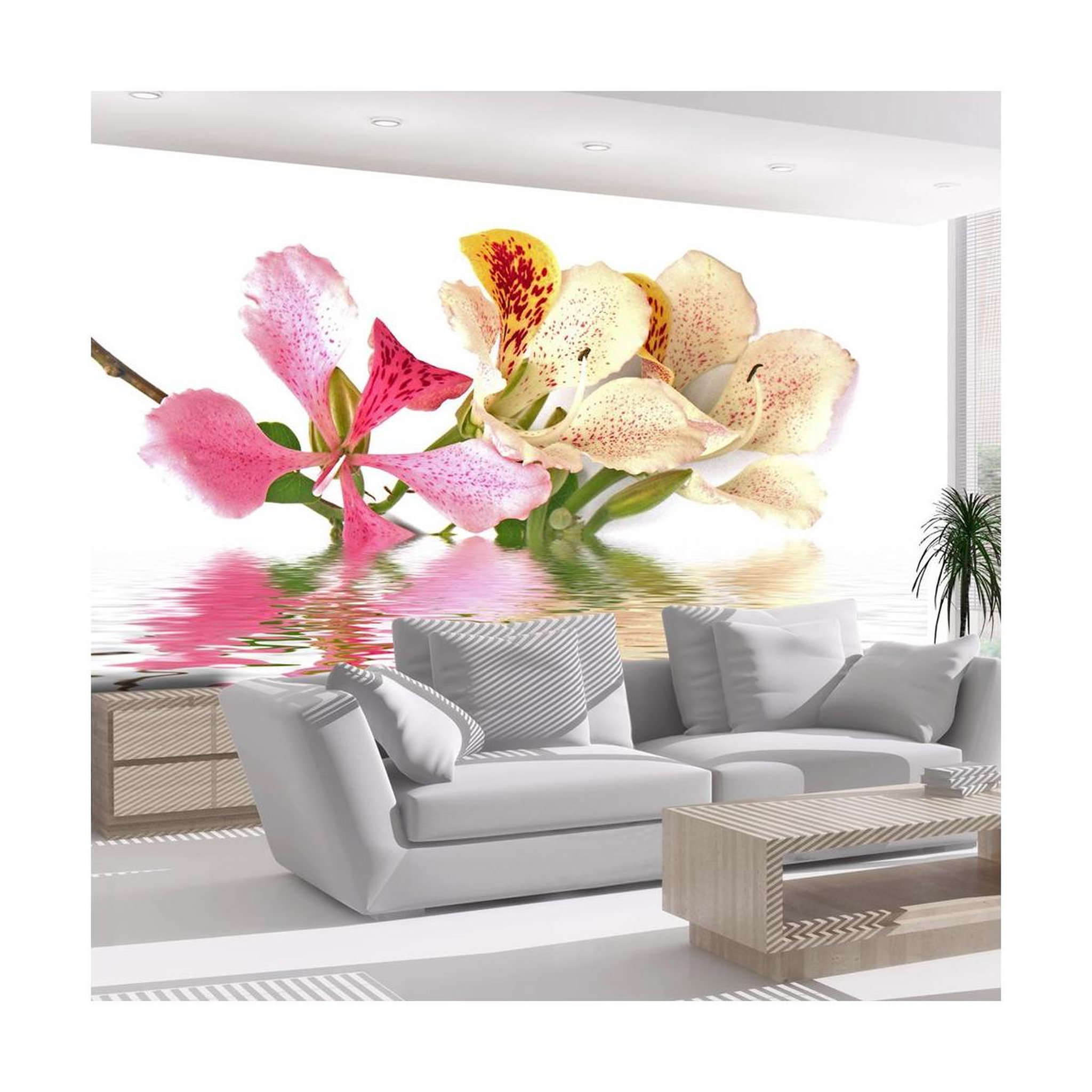 Paris Prix Papier peint  fleurs tropicales arbre aux orchidées bauhinia. Coloris disponibles : Multicolore