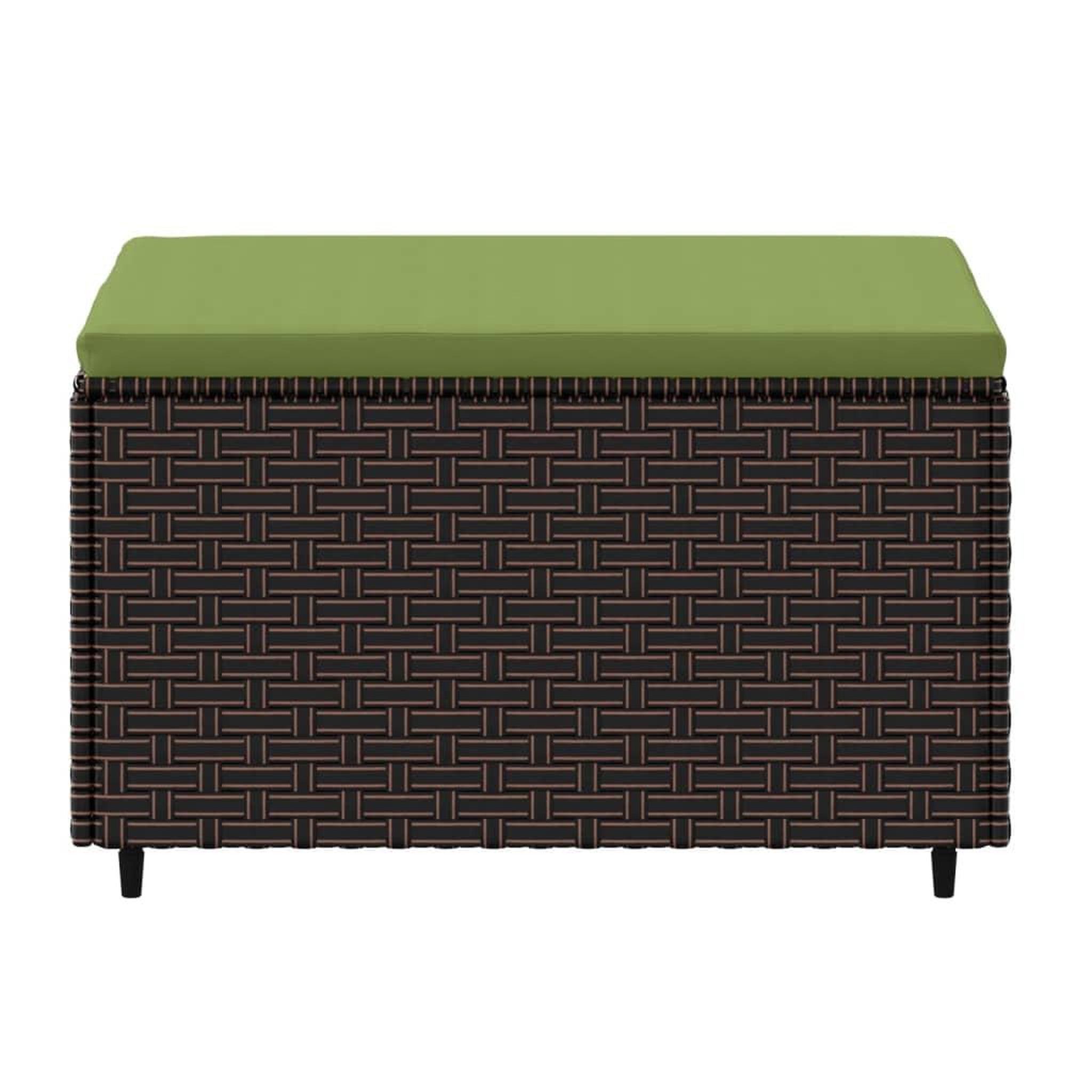 Voir la diapositive 4 : VIDAXL Repose-pied de jardin avec coussin marron resine tressee