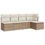 Voir la diapositive 2 : VIDAXL Salon de jardin avec coussins 5 pcs beige resine tressee